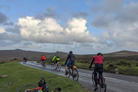 Cyclists riding the Dartmoor Devil audax. Photo by Carys Thompson