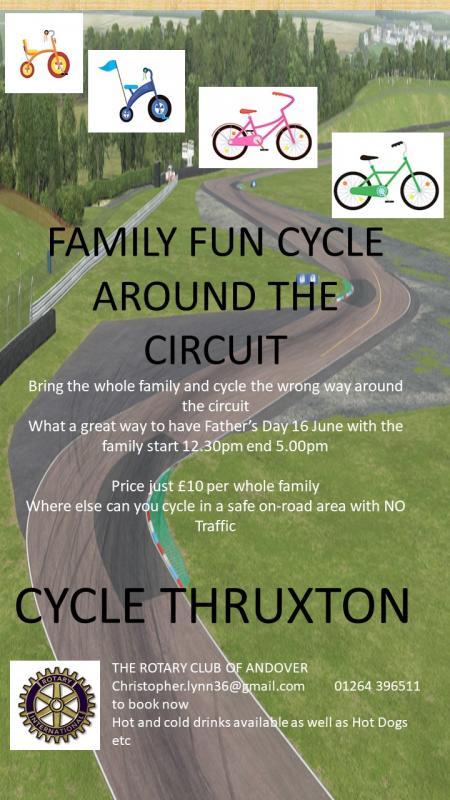 Rotary Club cycle Thruxton Circuit poster 2024