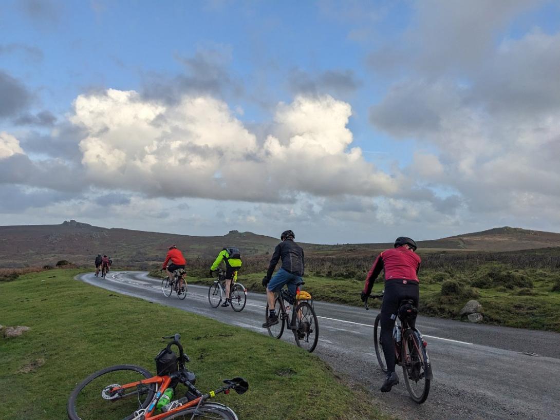 Cyclists riding the Dartmoor Devil audax. Photo by Carys Thompson